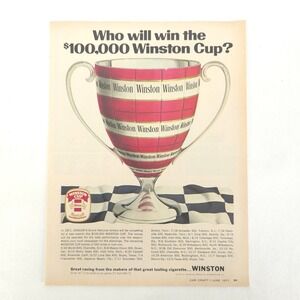 Vintage 1971 Winston Cup NASCAR Grand National Print Ad Garage Wall Art Promo